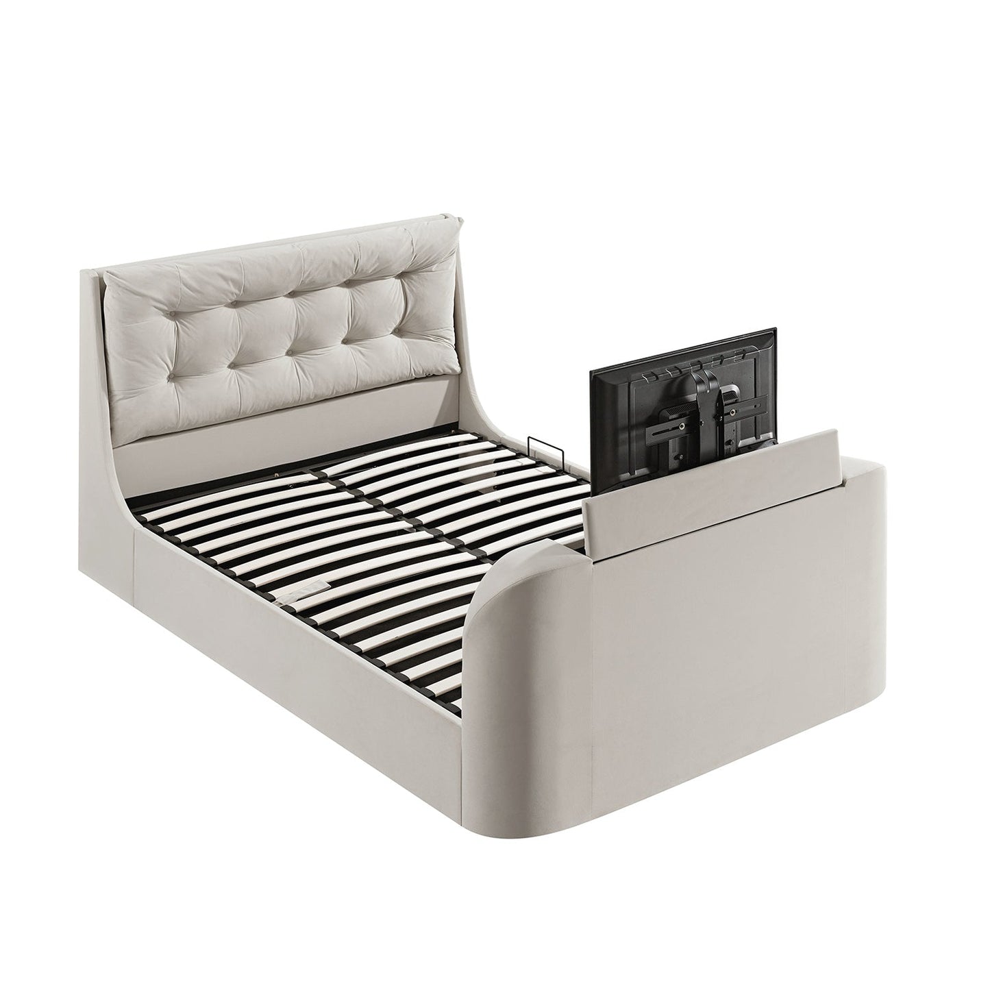 Hadley Champagne Velvet Ottoman TV Bed
