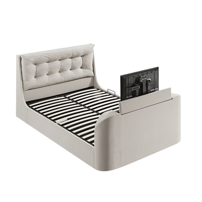 Hadley Champagne Velvet Ottoman TV Bed