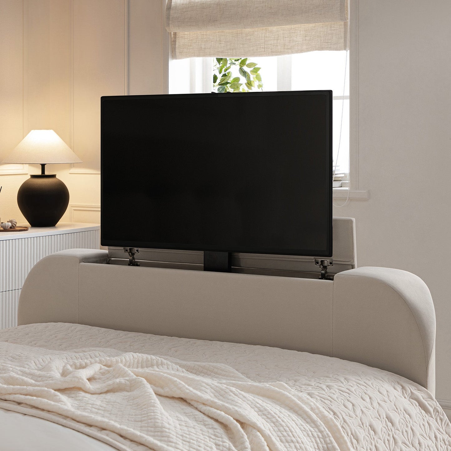 Hadley Champagne Velvet Ottoman TV Bed