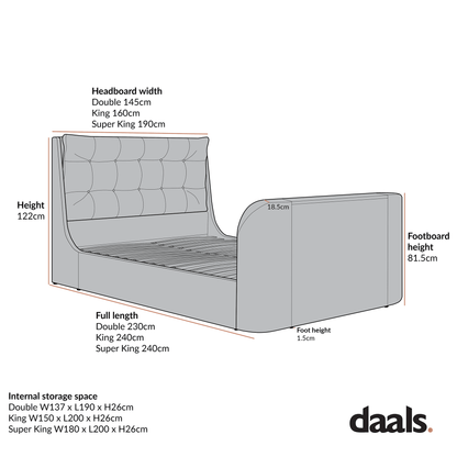 Hadley Moss Green Velvet Ottoman TV Bed