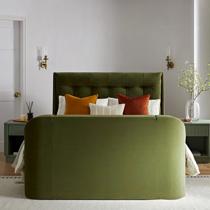 Hadley Moss Green Velvet Ottoman TV Bed