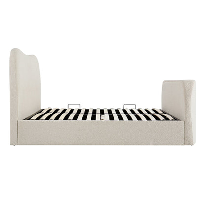 Egerie Curved Headboard Beige Boucle Ottoman TV Bed
