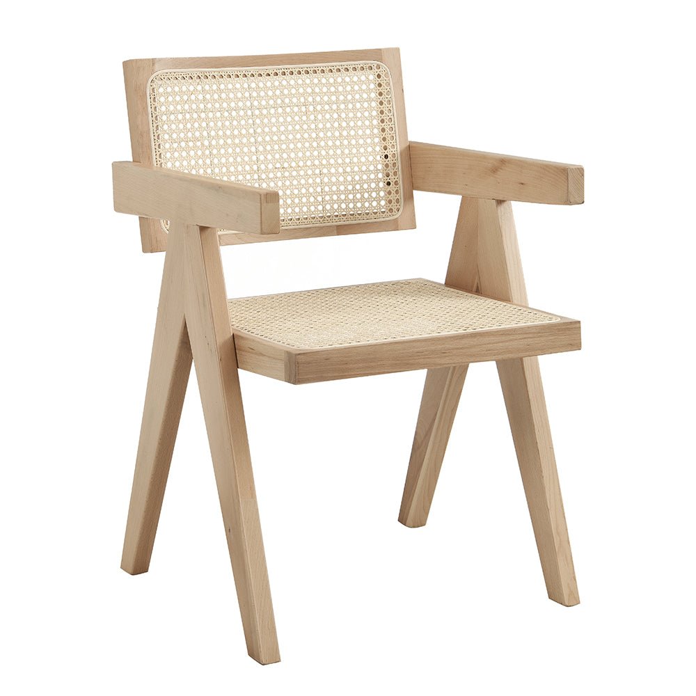 Jeanne Natural Colour Cane Rattan Solid Beech Wood Dining Chair