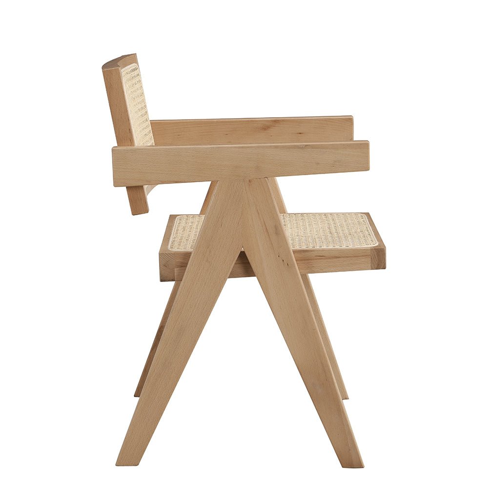 Jeanne Natural Colour Cane Rattan Solid Beech Wood Dining Chair