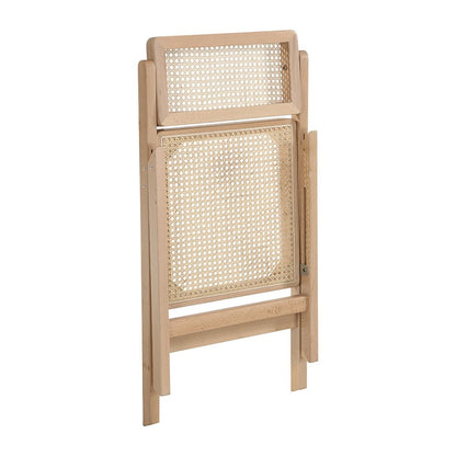 Frances Set of 2 Folding Cane Rattan Chairs, Natural Colour
