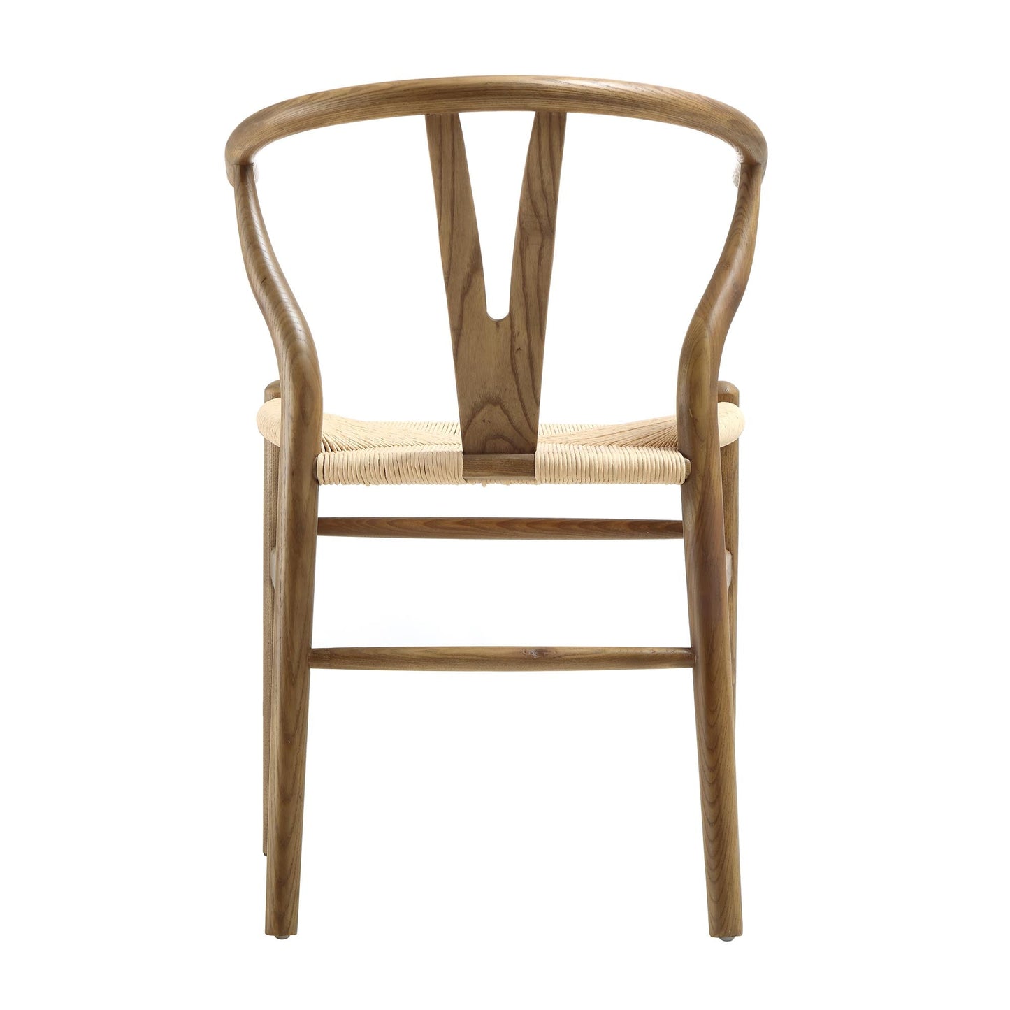 Hansel Wooden Natural Weave Dining Chair, Light Walnut Colour Frame
