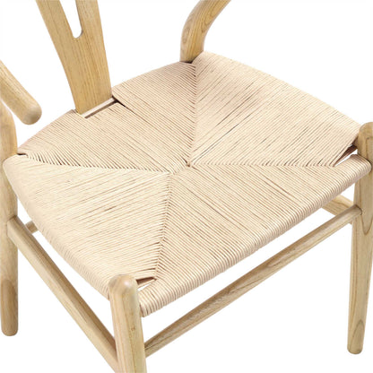 Hansel Wooden Natural Weave Dining Chair, Natural Colour Frame
