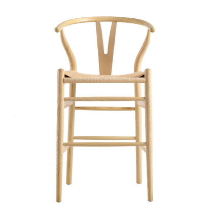Hansel Wooden Natural Weave Counter Stool, Natural Frame