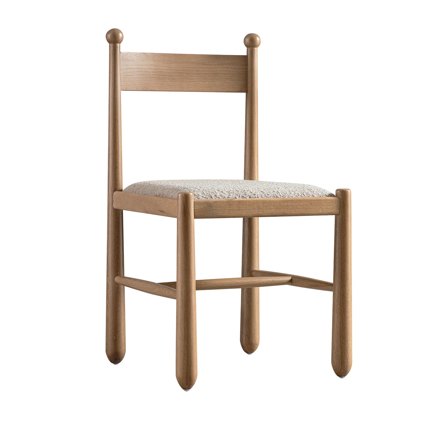 Tama Dining Chair, Light Taupe Boucle | Natural Oak Frame