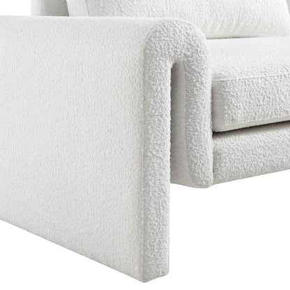Hampstead White Boucle Curved 3-Seater Sofa