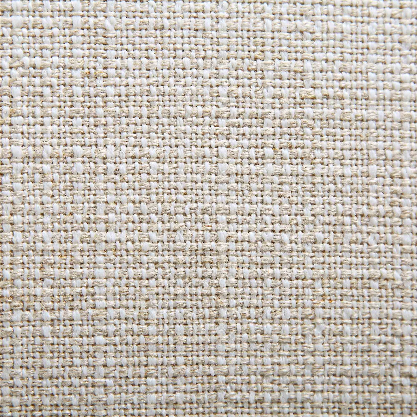 Amboise Round Storage Pouffe, Beige Linen Blend