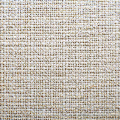 Amboise Round Storage Pouffe, Beige Linen Blend