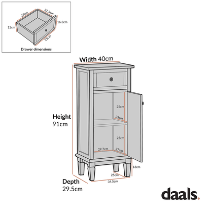 Chantilly Mid Grey Carved Bathroom Cupboard