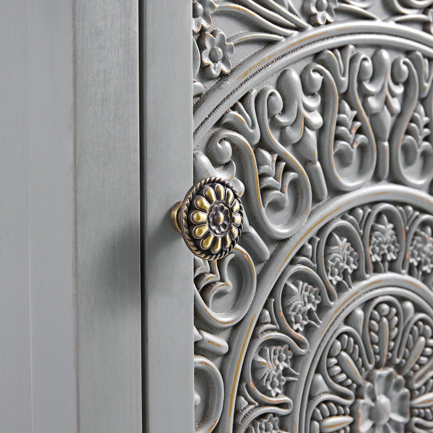 Chantilly Mid Grey Carved Bathroom Cupboard