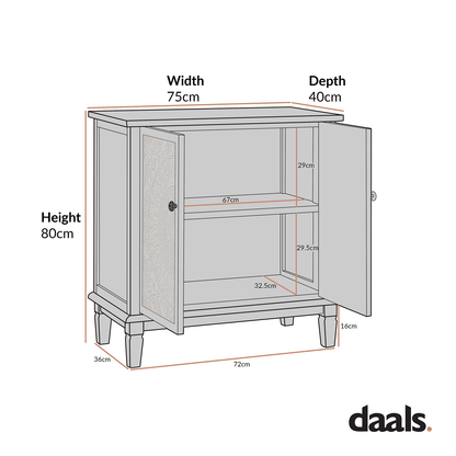 Chantilly Mid Grey Carved Small Sideboard
