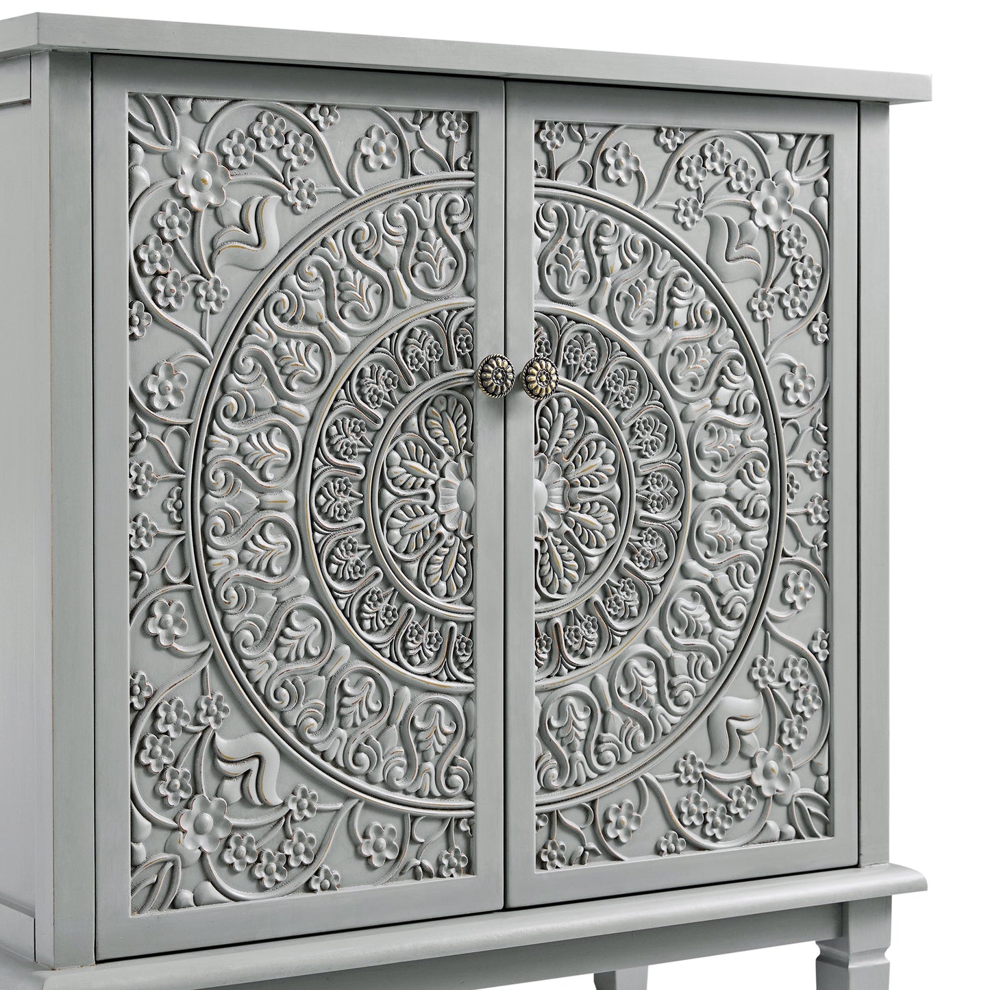 Chantilly Mid Grey Carved Small Sideboard