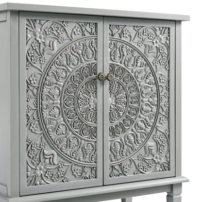 Chantilly Mid Grey Carved Small Sideboard