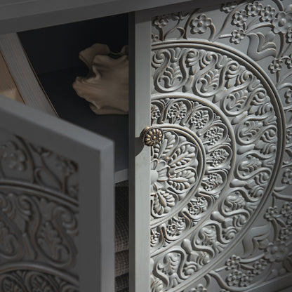 Chantilly Mid Grey Carved Small Sideboard