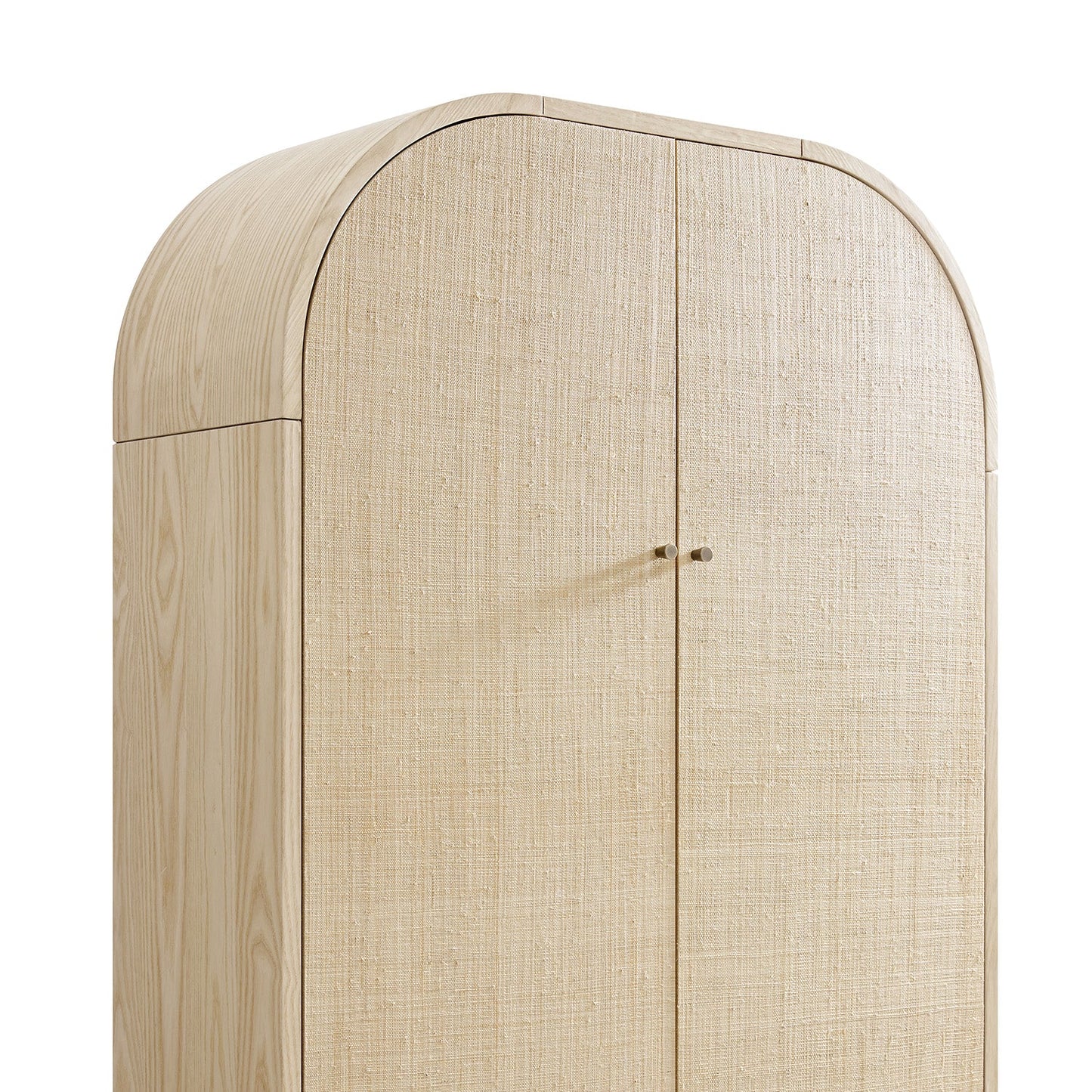 Maude Large Storage Cabinet, Natural Ash with Raffia