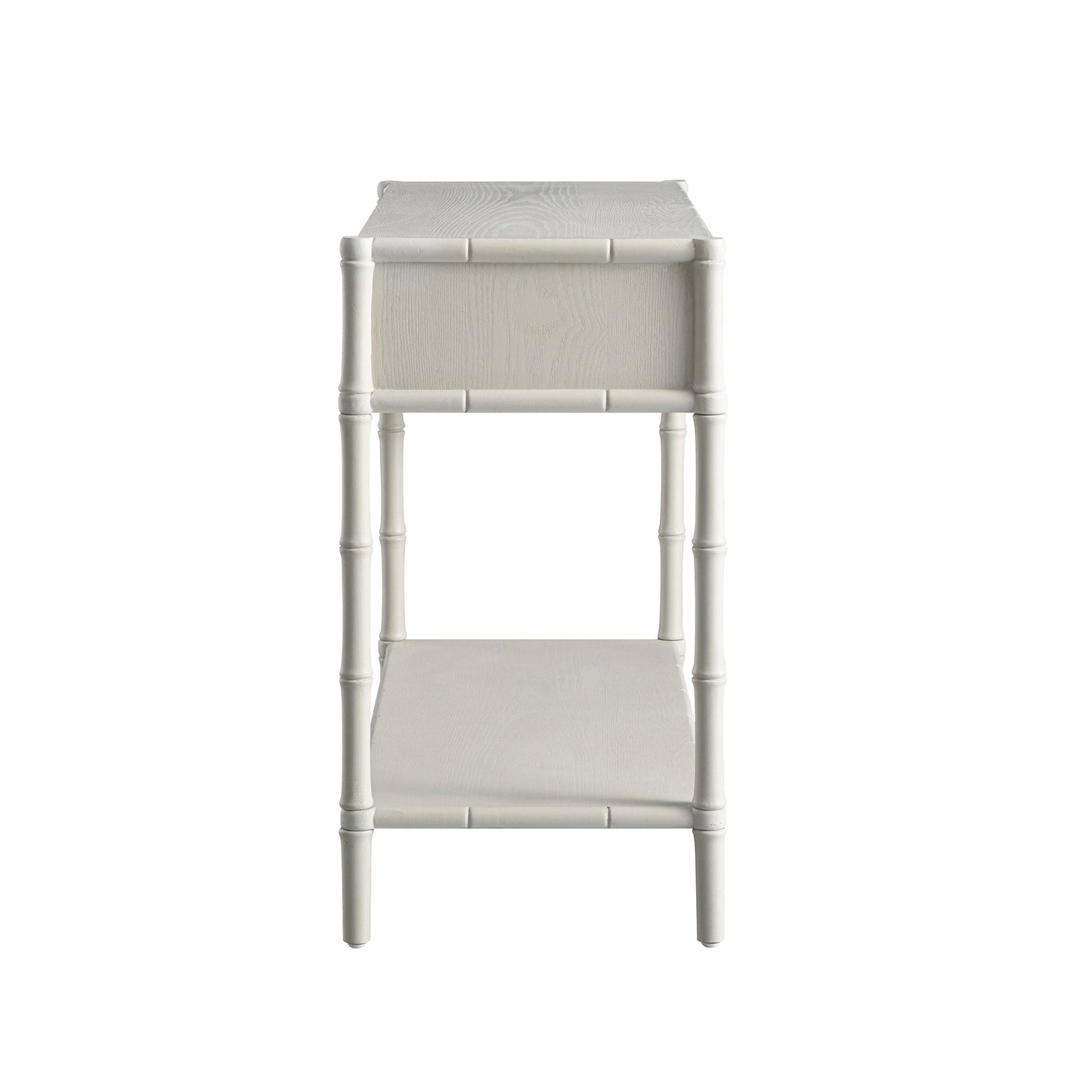 Elstowe Faux Bamboo 2-Drawer Console Table, Shaded White