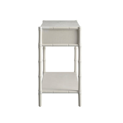Elstowe Faux Bamboo 2-Drawer Console Table, Shaded White