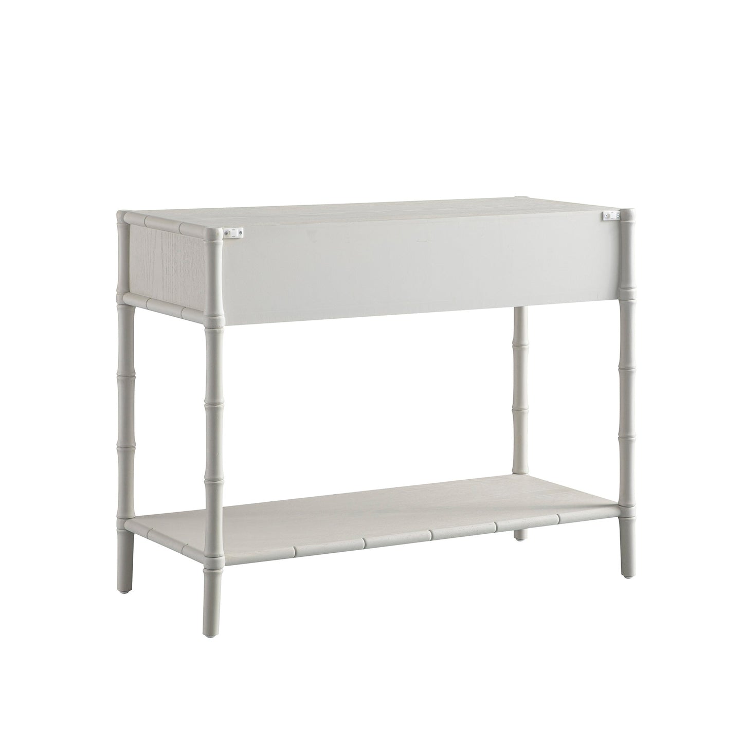 Elstowe Faux Bamboo 2-Drawer Console Table, Shaded White