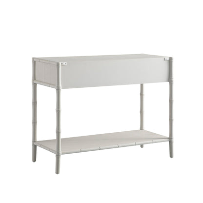 Elstowe Faux Bamboo 2-Drawer Console Table, Shaded White
