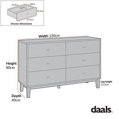 Bianca Chip Carved 6 Drawer Chest, Antique Bronze & Black
