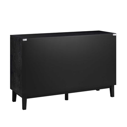 Bianca Chip Carved 6 Drawer Chest, Antique Bronze & Black