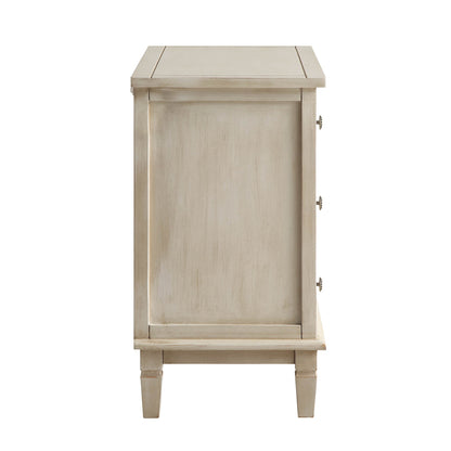 Chantilly Whitewashed Carved 3 Drawer Chest