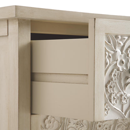 Chantilly Whitewashed Carved 3 Drawer Chest