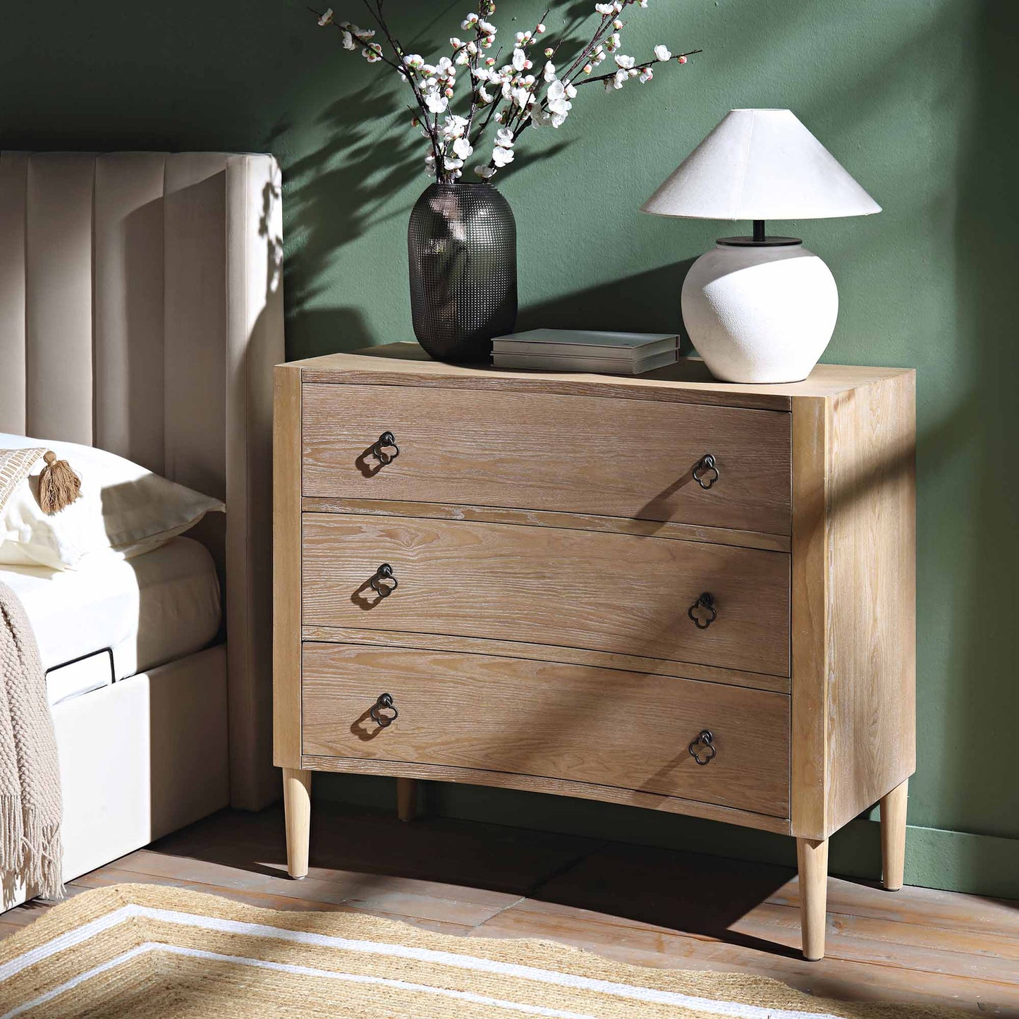 Thalia Concave Chest of Drawers, Natural