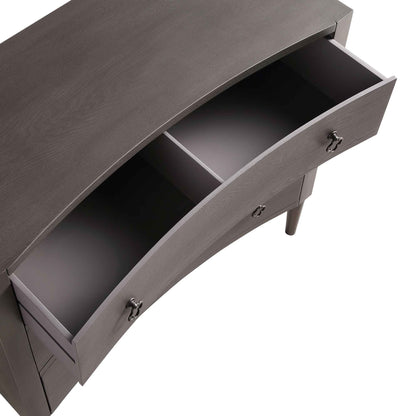 Thalia Concave Chest of Drawers, Silver Oak