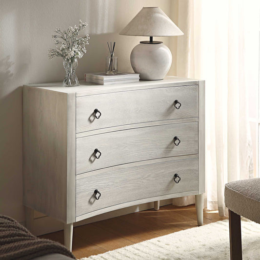 Thalia Concave Chest of Drawers, Washed White