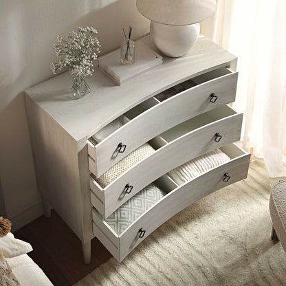 Thalia Concave Chest of Drawers, Washed White