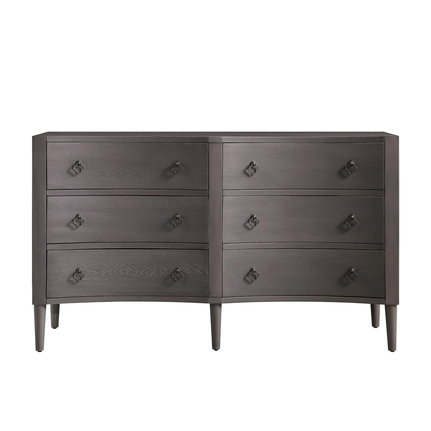 Thalia Concave Double Chest of Drawers, Silver Oak