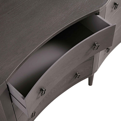 Thalia Concave Double Chest of Drawers, Silver Oak