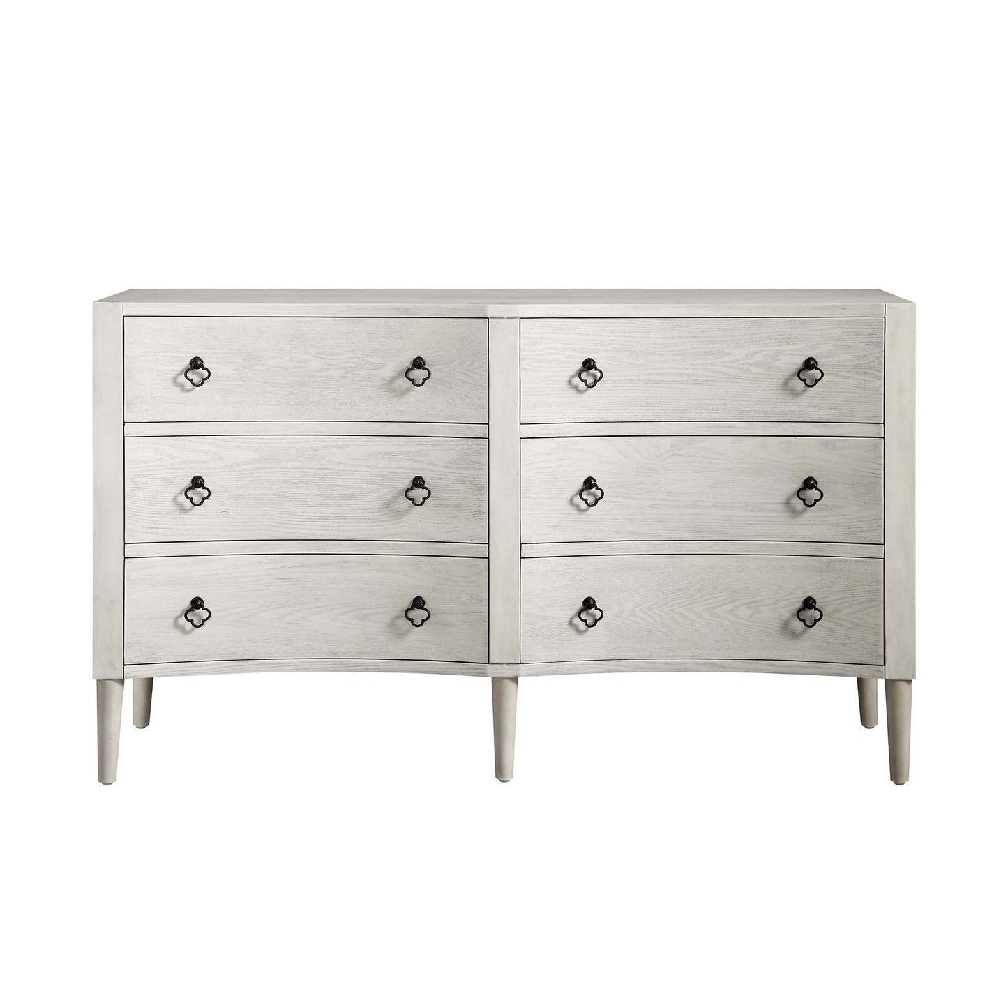 Thalia Concave Double Chest of Drawers, Washed White