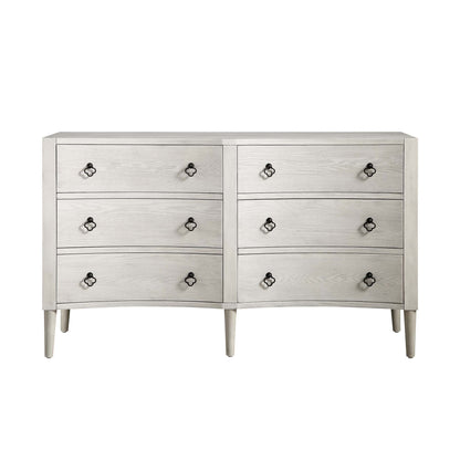 Thalia Concave Double Chest of Drawers, Washed White