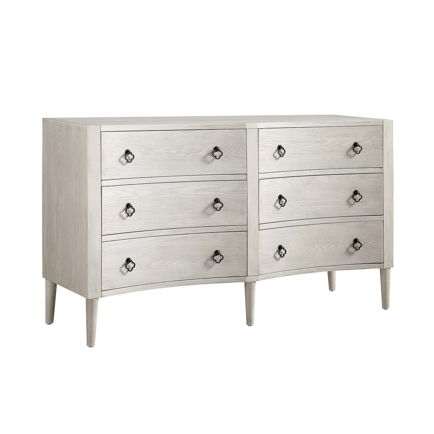 Thalia Concave Double Chest of Drawers, Washed White