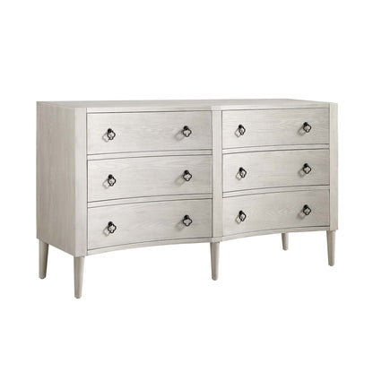 Thalia Concave Double Chest of Drawers, Washed White