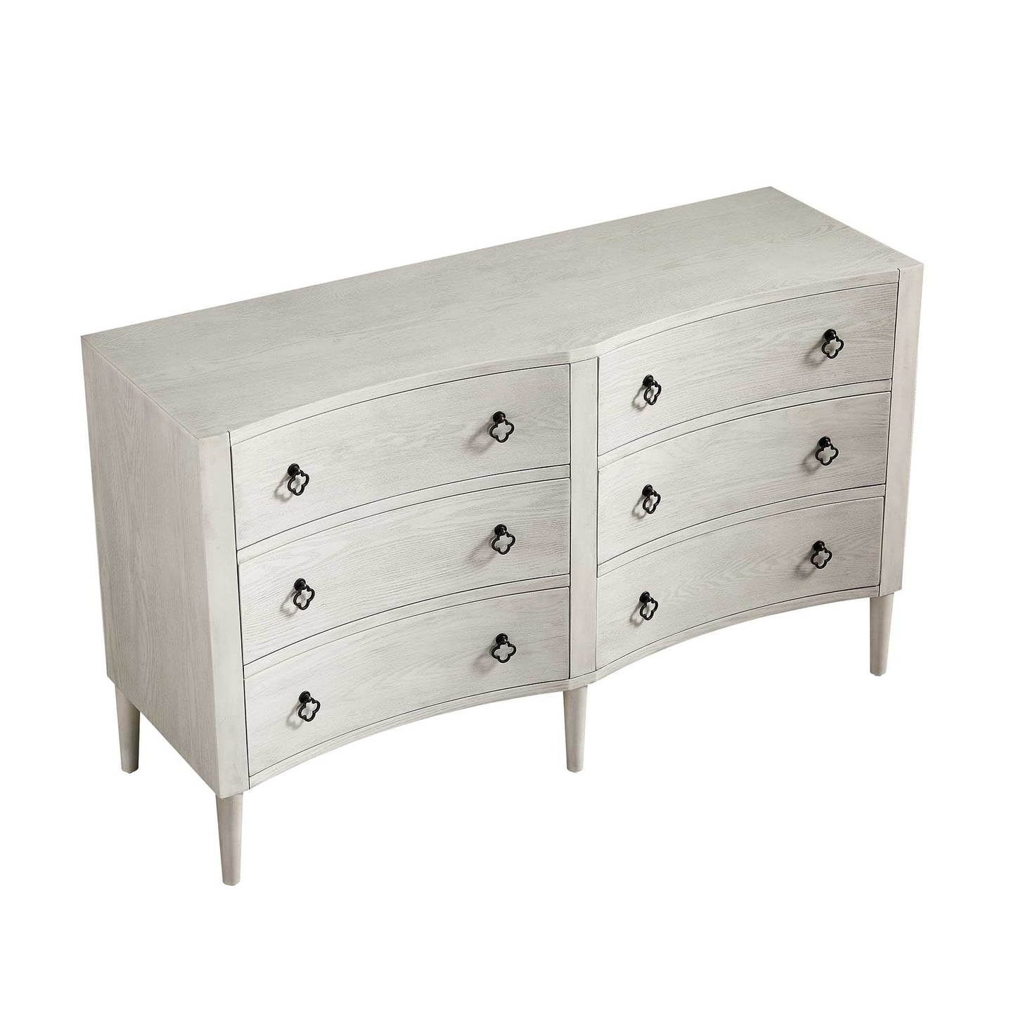 Thalia Concave Double Chest of Drawers, Washed White