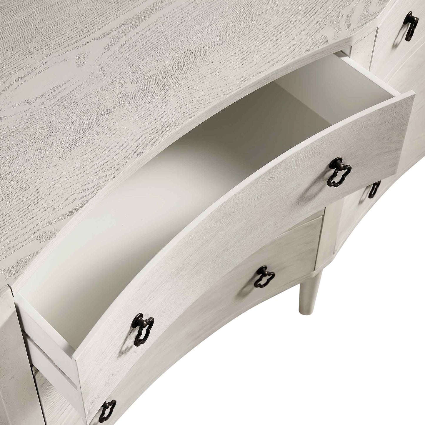 Thalia Concave Double Chest of Drawers, Washed White