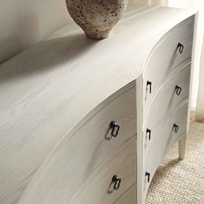 Thalia Concave Double Chest of Drawers, Washed White