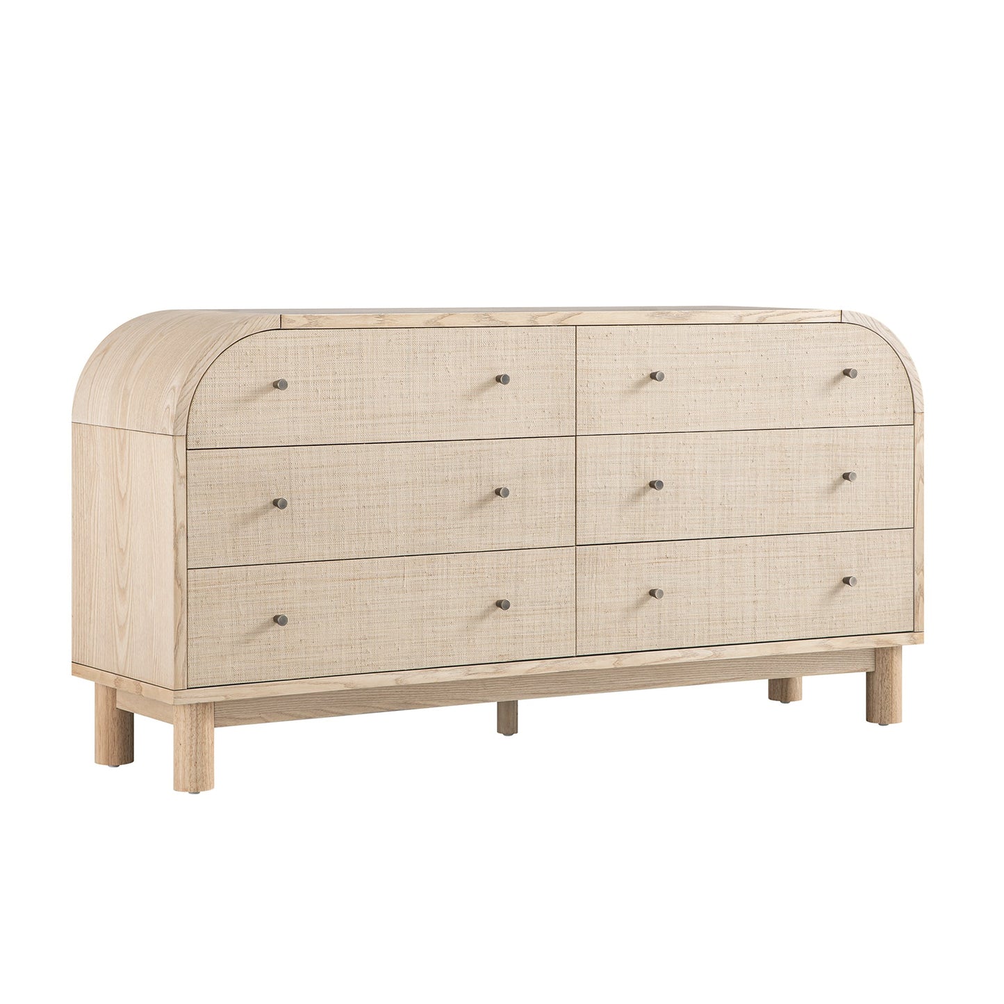Maude Chest of 6 Drawers, Natural Ash with Raffia
