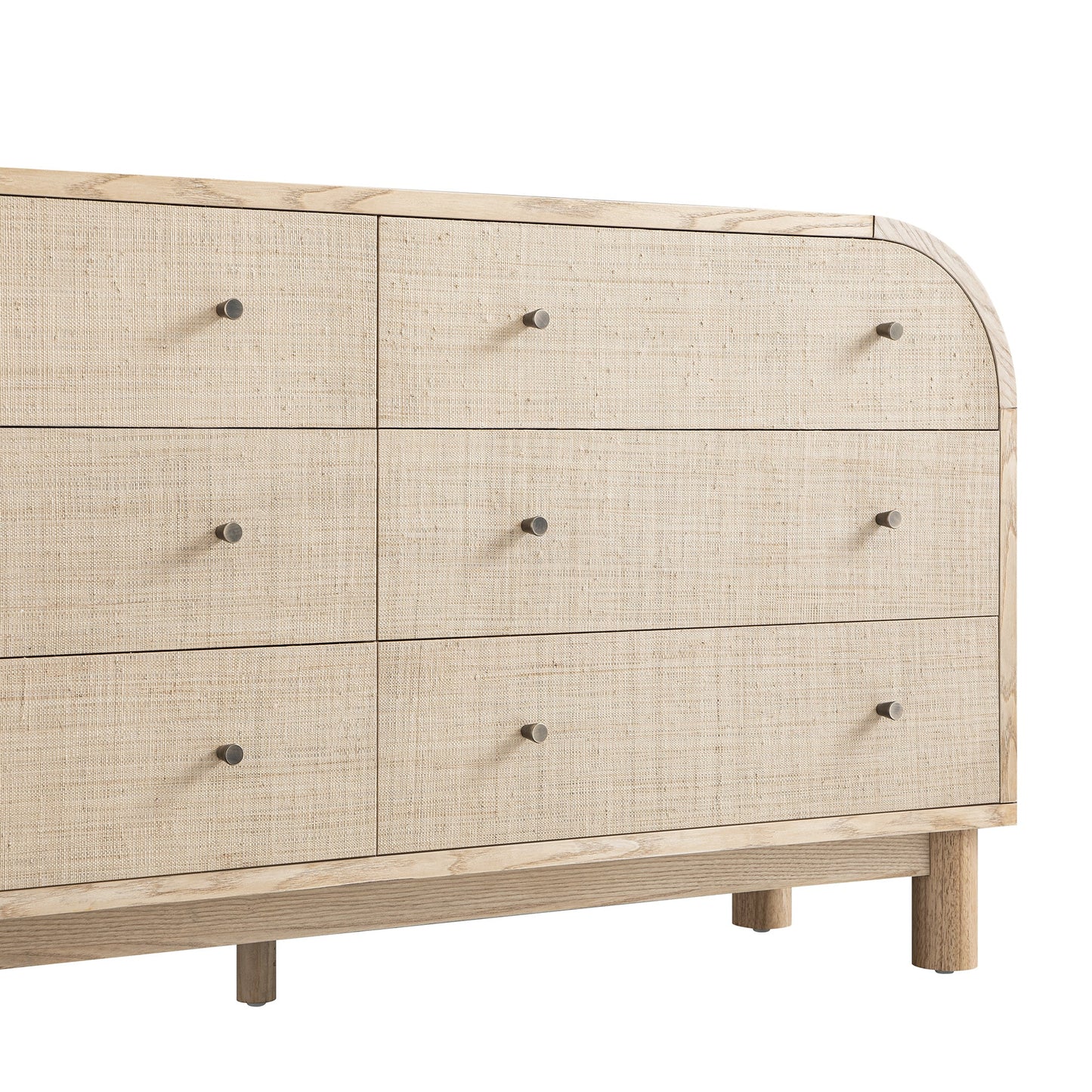 Maude Chest of 6 Drawers, Natural Ash with Raffia