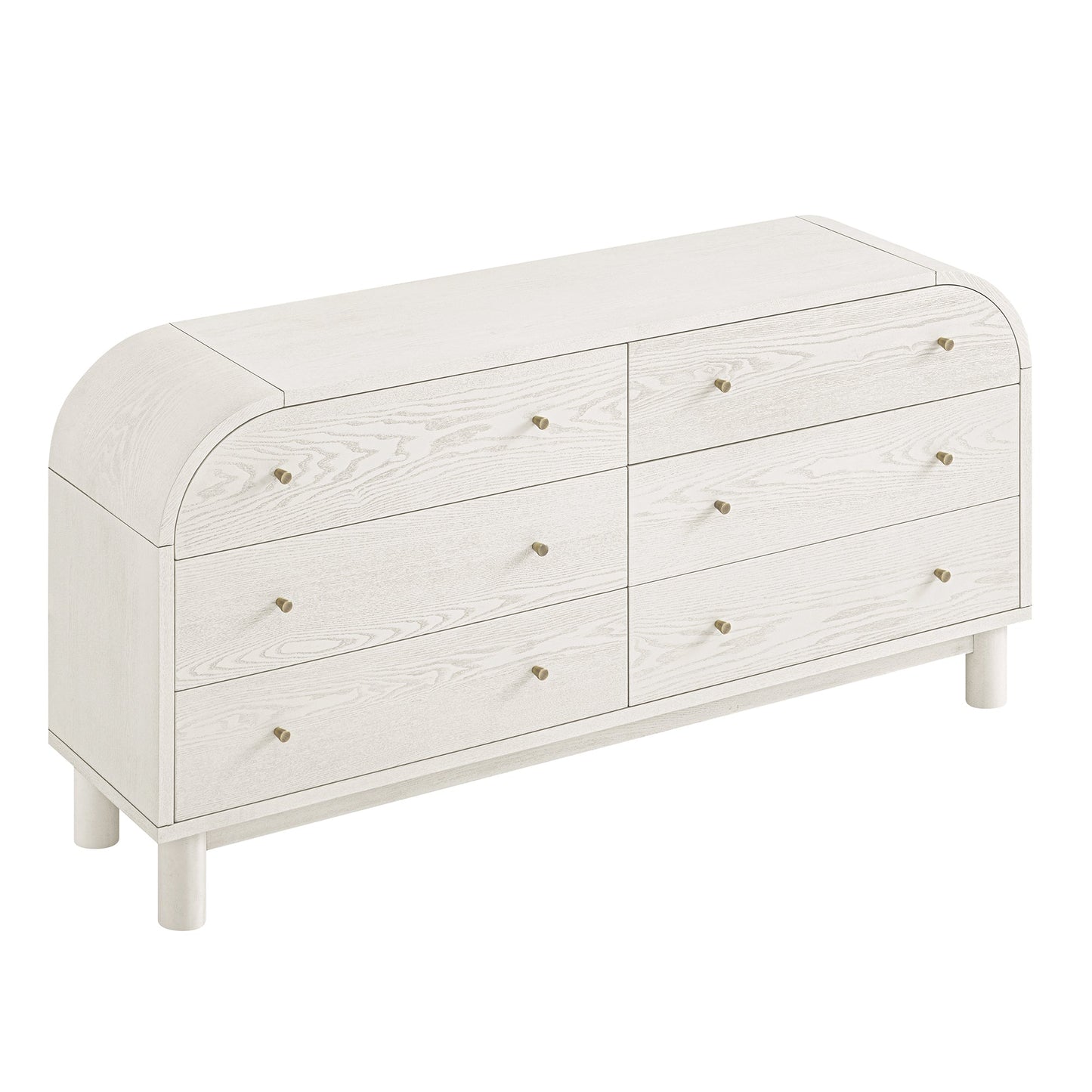 Maude Chest of 6 Drawers, Washed White Ash