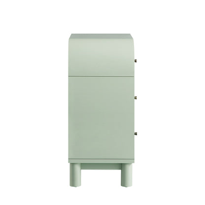 Maude Chest of 3 Drawers, Muted Pistachio Ash with Raffia