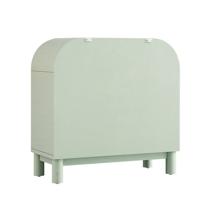 Maude Chest of 3 Drawers, Muted Pistachio Ash with Raffia