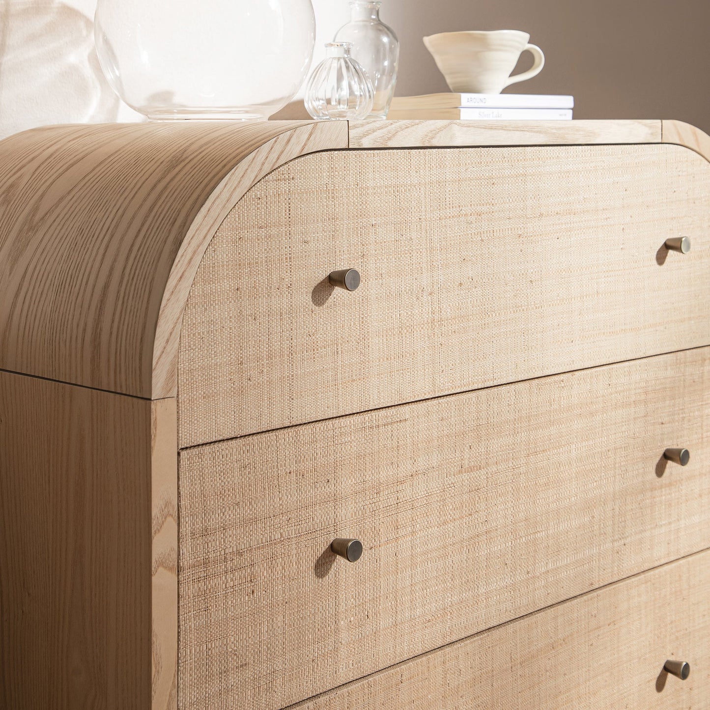Maude Chest of 3 Drawers, Natural Ash with Raffia